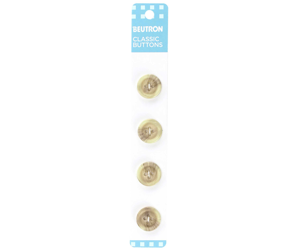 Beutron Classic 4-Hole Buttons 4-Pack - Tan 15mm
