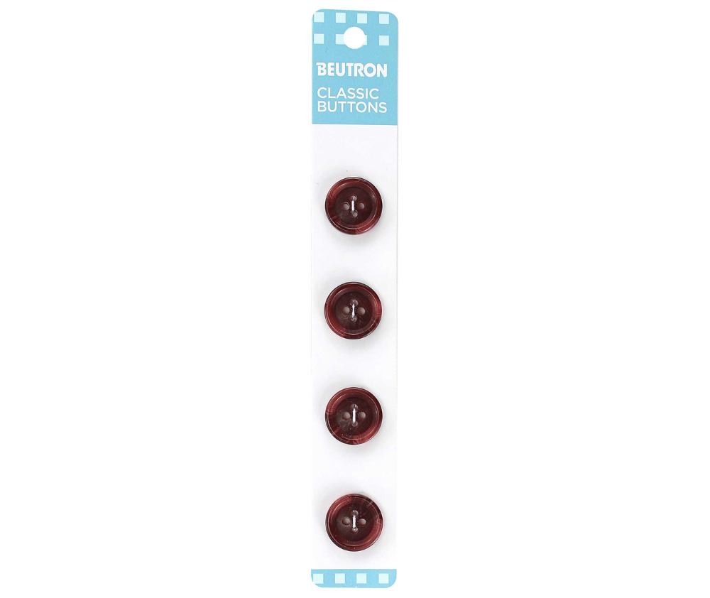 Beutron Classic 4-Hole Buttons 4-Pack - Wine 15mm