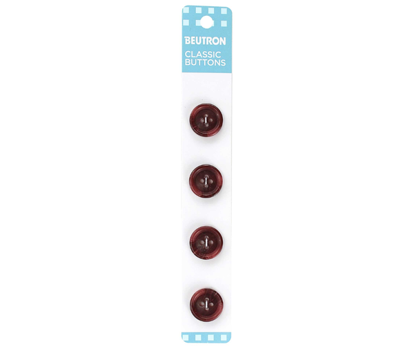 Beutron Classic 4-Hole Buttons 4-Pack - Wine 15mm