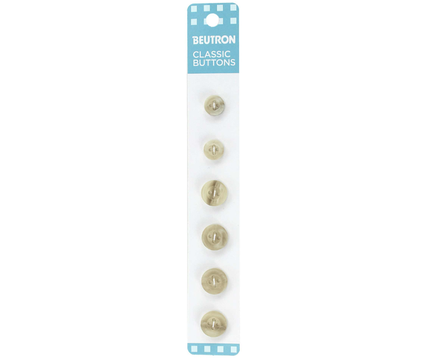 Beutron Classic 4-Hole Buttons 6-Pack - Light Beige 9mm & 12mm