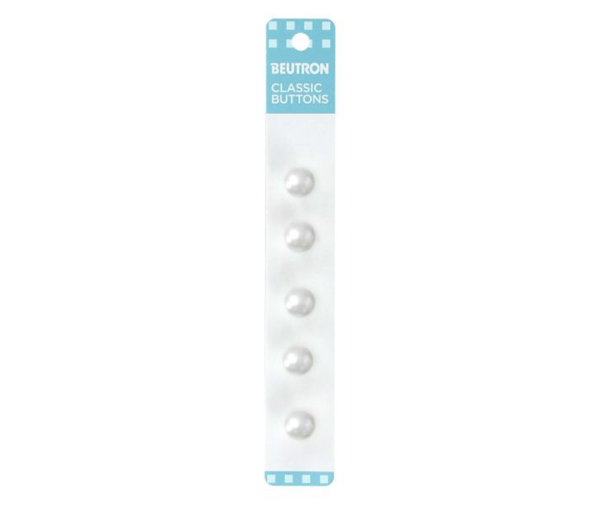 Beutron Classic 4-Hole Buttons 6-Pack - White Pearl 10mm