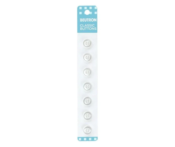 Beutron Classic 4-Hole Buttons 6-Pack - White 10mm