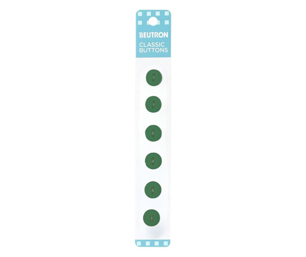 Beutron Classic 2-Hole Buttons 6-Pack - Green 12mm