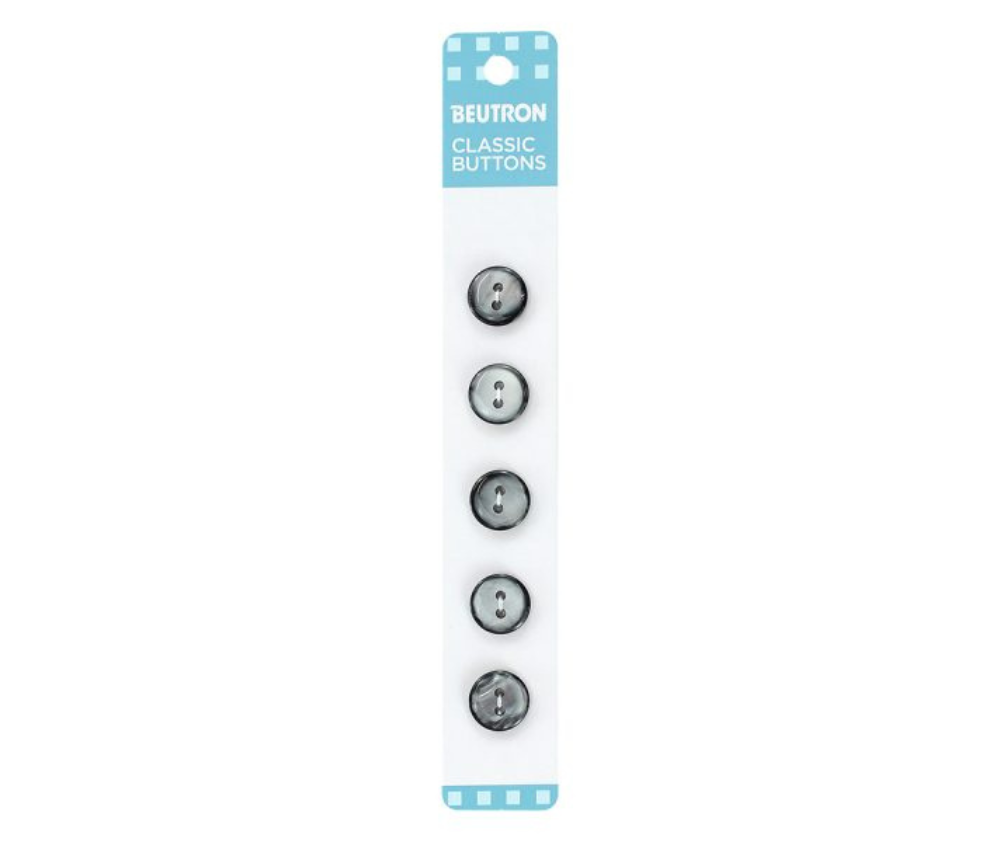 Beutron Classic Buttons - 12mm - Grey (9021)