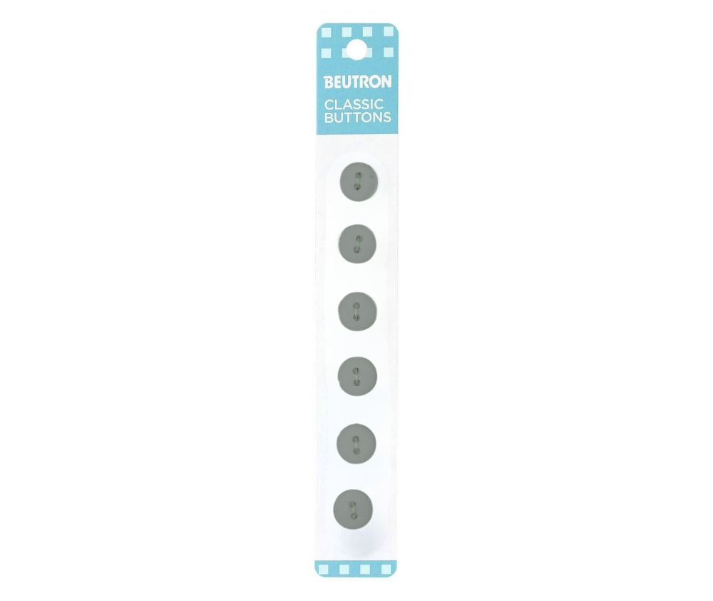 Beutron Classic Buttons - 12mm - Grey