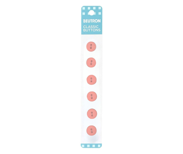 Beutron Classic 2-Hole Buttons 6-Pack - Pink 12mm