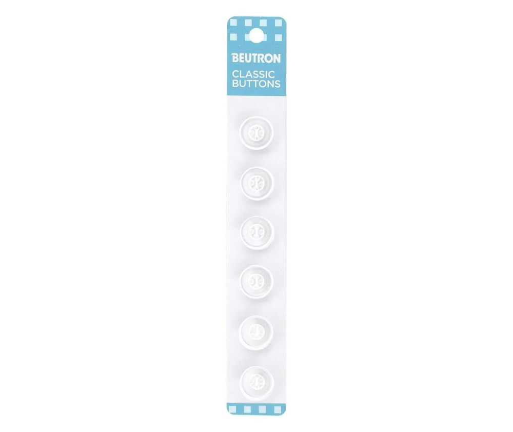 Beutron Classic Buttons - 12mm - White (025)