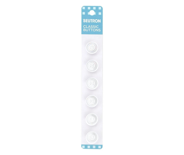 Beutron Classic Buttons - 12mm - White (025)