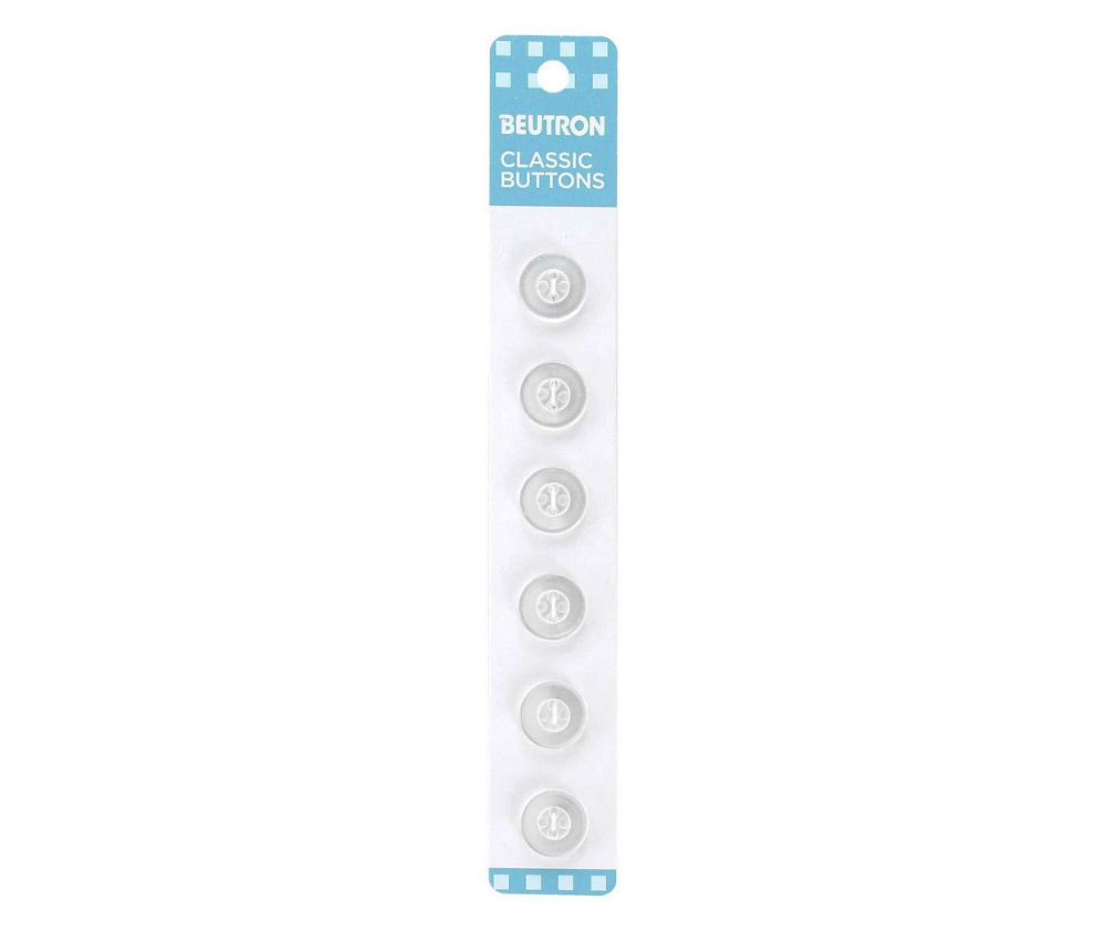 Beutron Classic Buttons - 12mm - White (5)