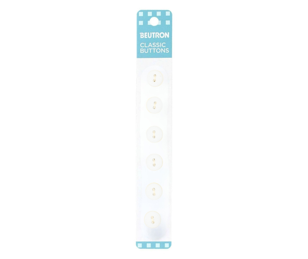 Beutron Classic Buttons - 12mm - White (8)