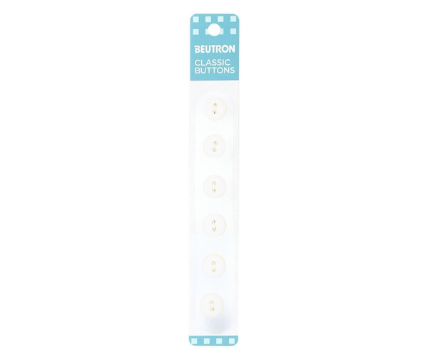 Beutron Classic Buttons - 12mm - White (8)
