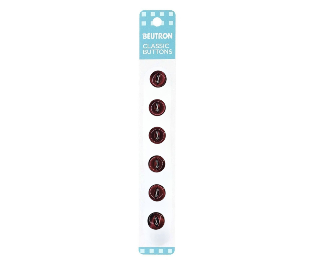 Beutron Classic 2-Hole Buttons 6-Pack - Wine 12mm