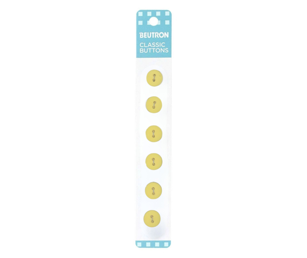 Beutron Classic 2-Hole Buttons 6-Pack - Yellow 12mm