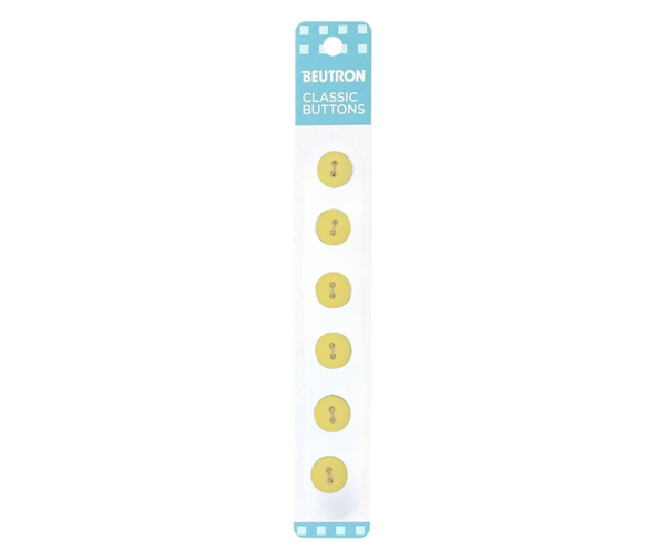 Beutron Classic 2-Hole Buttons 6-Pack - Yellow 12mm