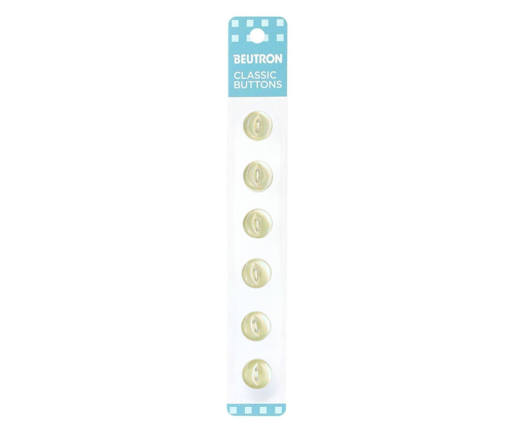 Beutron Classic 2-Hole Buttons 6-Pack - Yellow 12mm