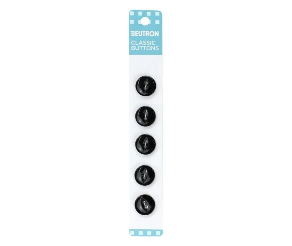 Beutron Classic Buttons - 14mm - Black (145)
