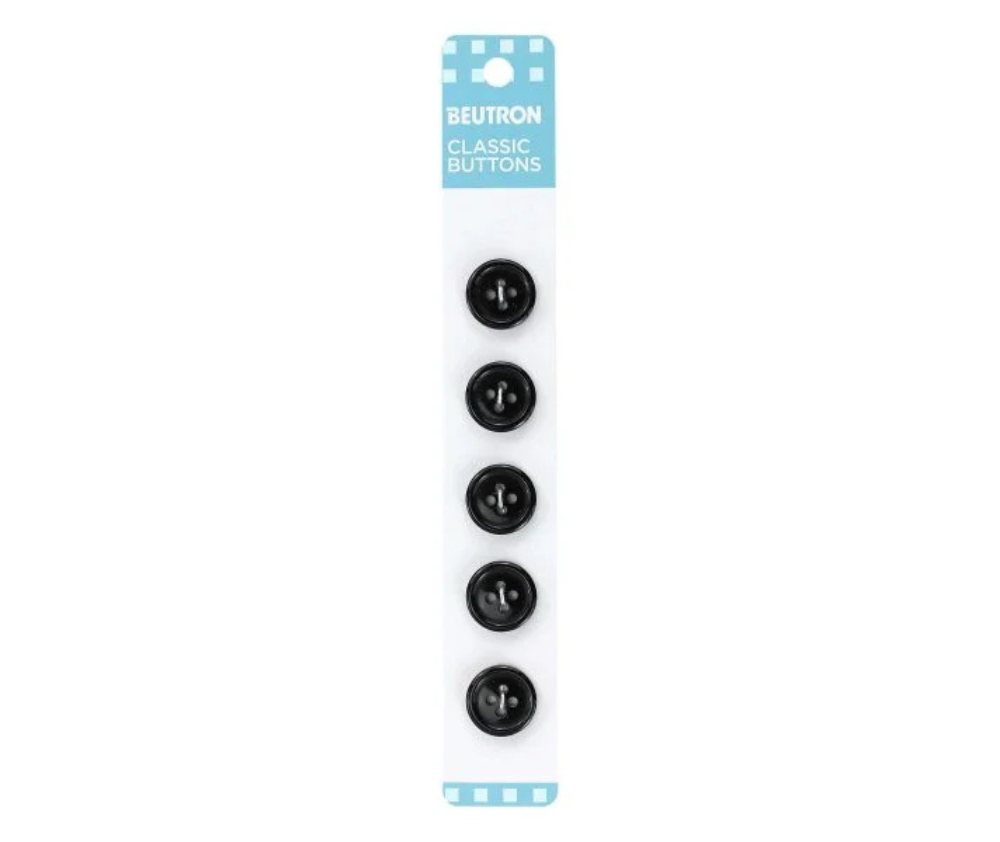 Beutron Classic Buttons - 14mm - Black (147)