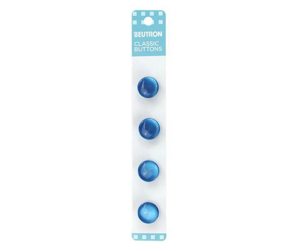 Beutron Classic 1-Hole Buttons 4-Pack - Blue 14mm