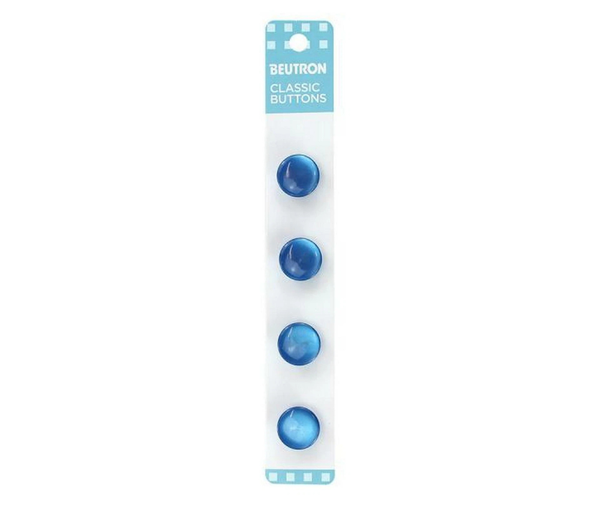 Beutron Classic 1-Hole Buttons 4-Pack - Blue 14mm