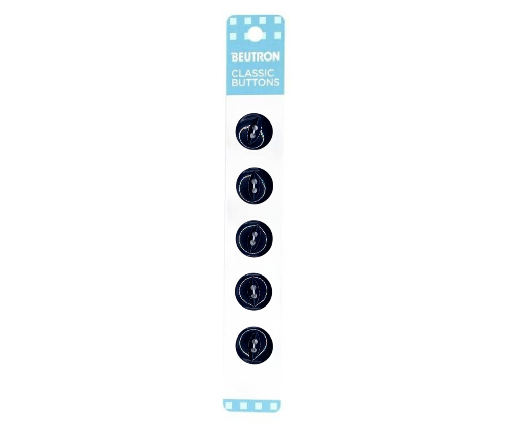 Beutron Classic 2-Hole Buttons 5-Pack - Dark Navy 14mm