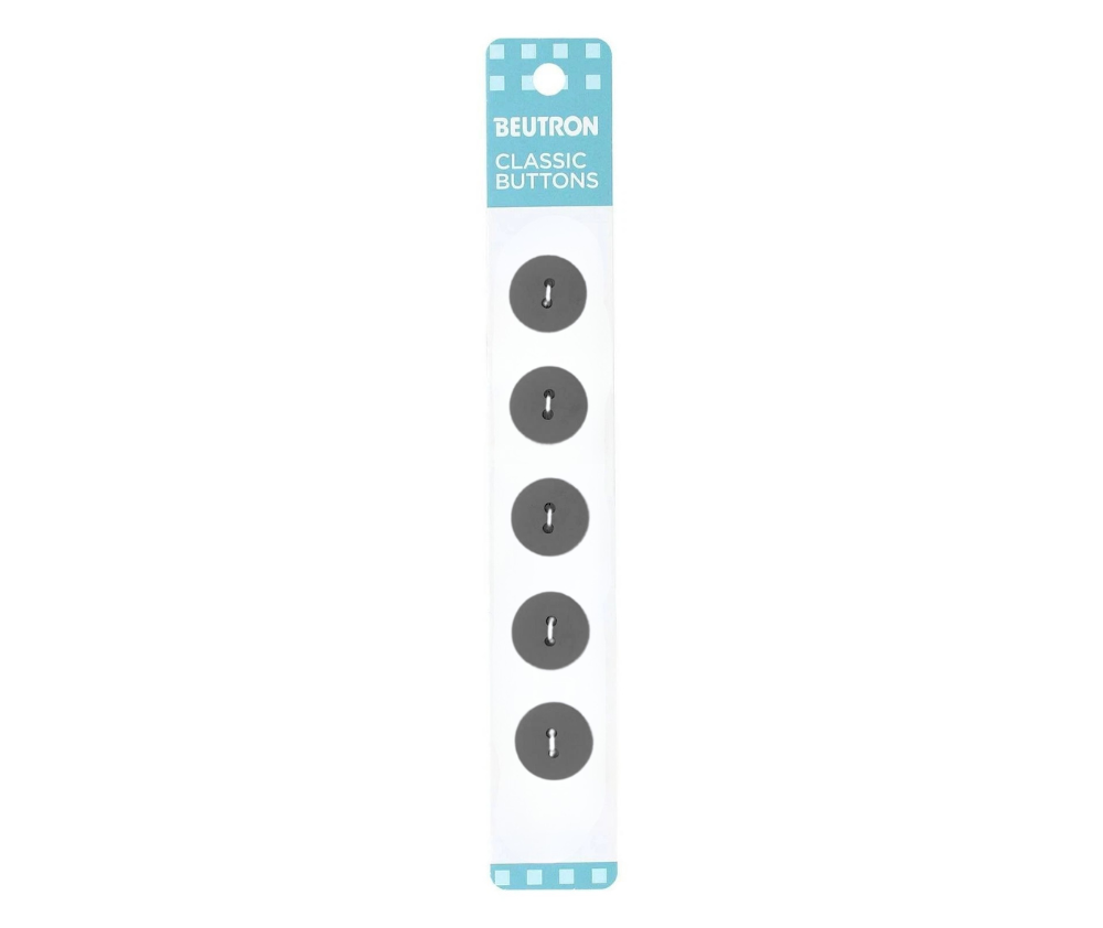 Beutron Classic Buttons - 14mm - Dark Grey