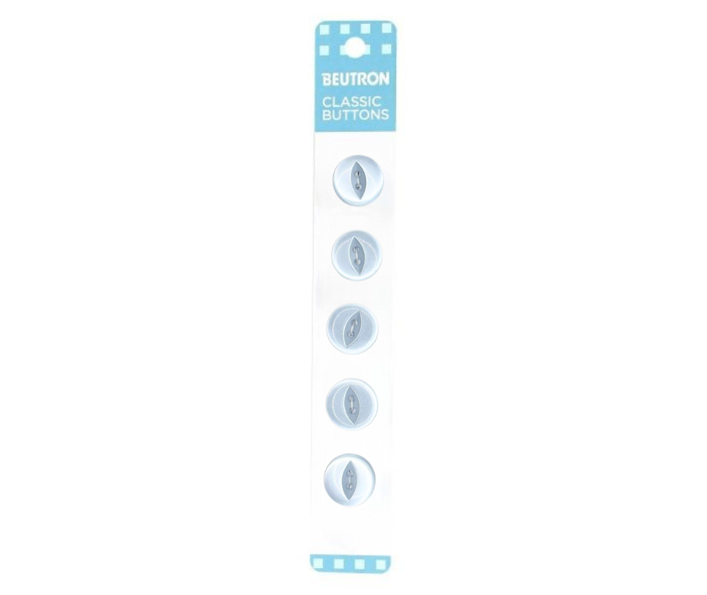 Beutron Classic 2-Hole Buttons 5-Pack - Light Blue (Translucent, 552)14mm