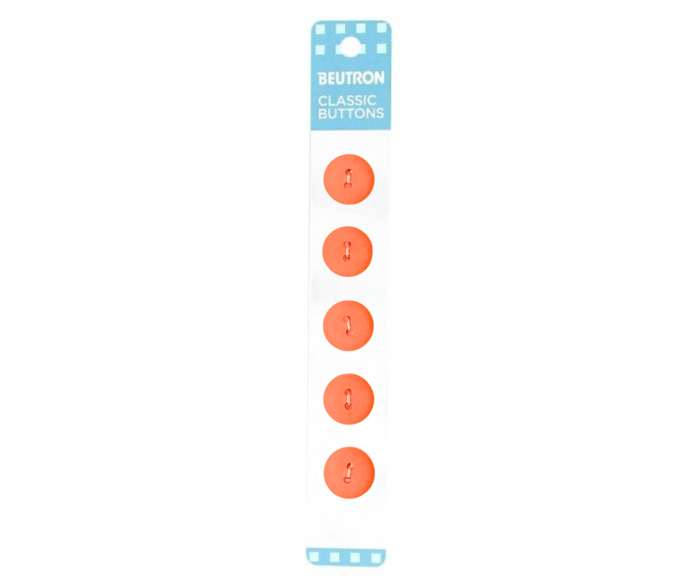 Beutron Classic 2-Hole Buttons 5-Pack - Orange 14mm