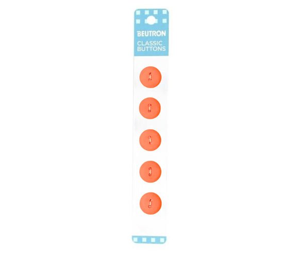 Beutron Classic 2-Hole Buttons 5-Pack - Orange 14mm