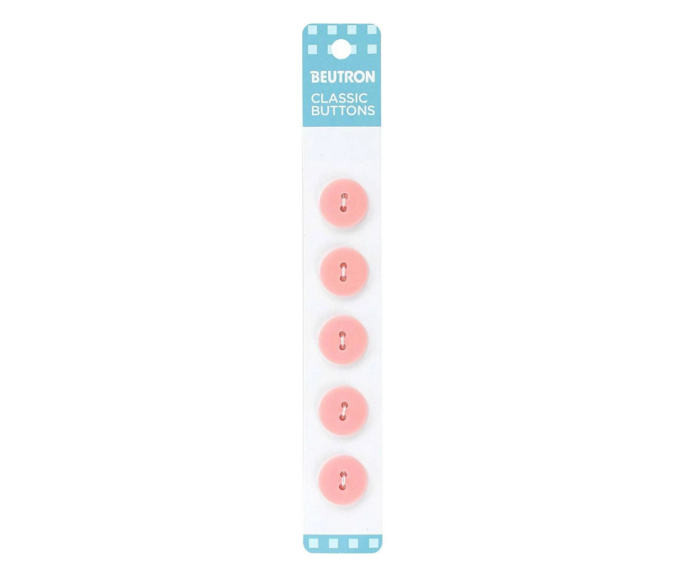 Beutron Classic 2-Hole Buttons 5-Pack - Pink 14mm