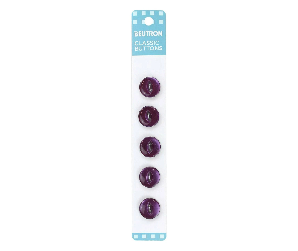 Beutron Classic 2-Hole Buttons 5-Pack - Purple 14mm