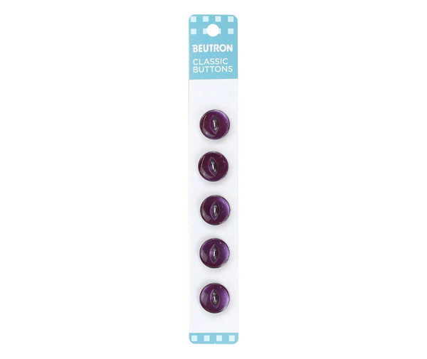 Beutron Classic 2-Hole Buttons 5-Pack - Purple 14mm