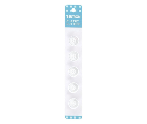 Beutron Classic Buttons - 15mm - White