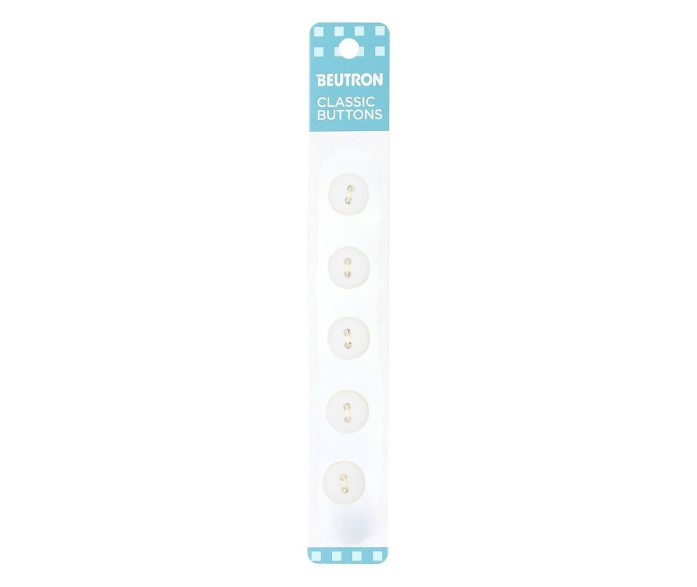 Beutron Classic Buttons - 14mm - White (9)