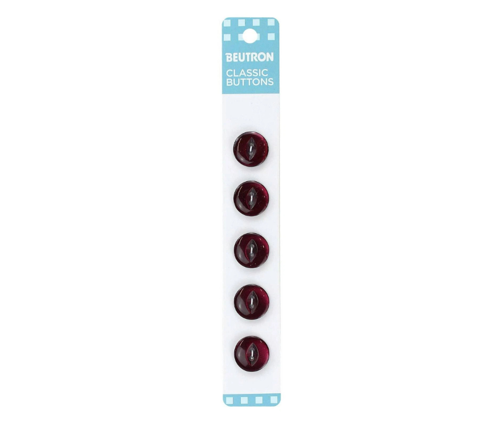 Beutron Classic 2-Hole Buttons 5-Pack - Wine 14mm