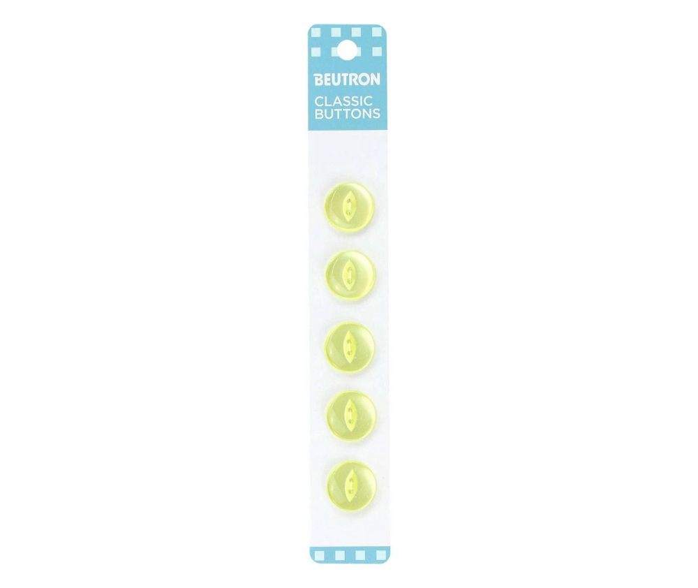 Beutron Classic 2-Hole Buttons 5-Pack - Yellow 14mm