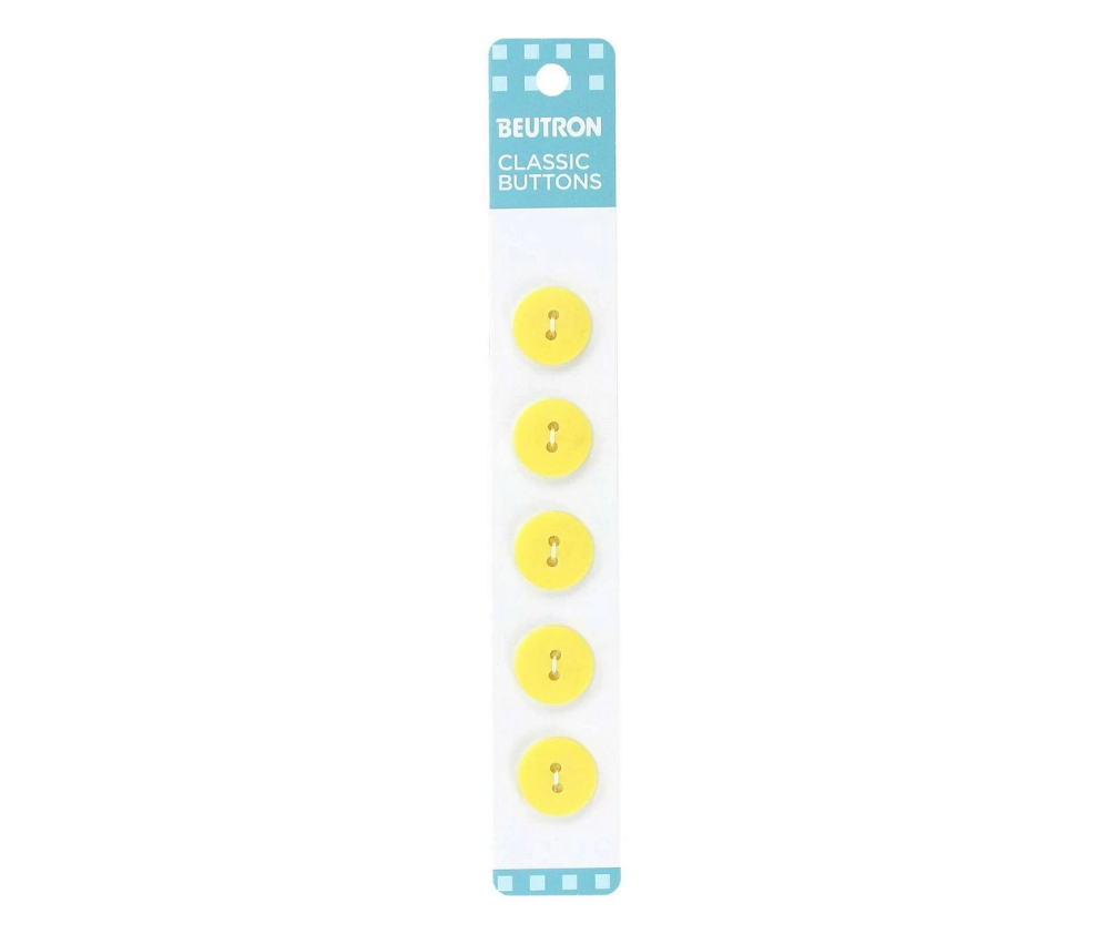 Beutron Classic 2-Hole Buttons 5-Pack - Yellow 14mm