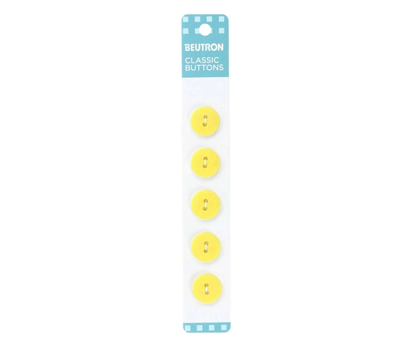 Beutron Classic 2-Hole Buttons 5-Pack - Yellow 14mm