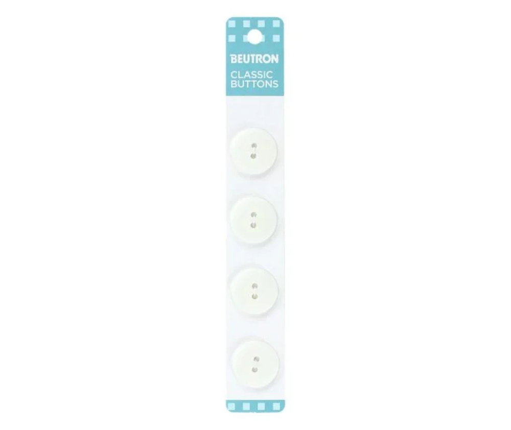 Beutron Classic Buttons - 18mm - White