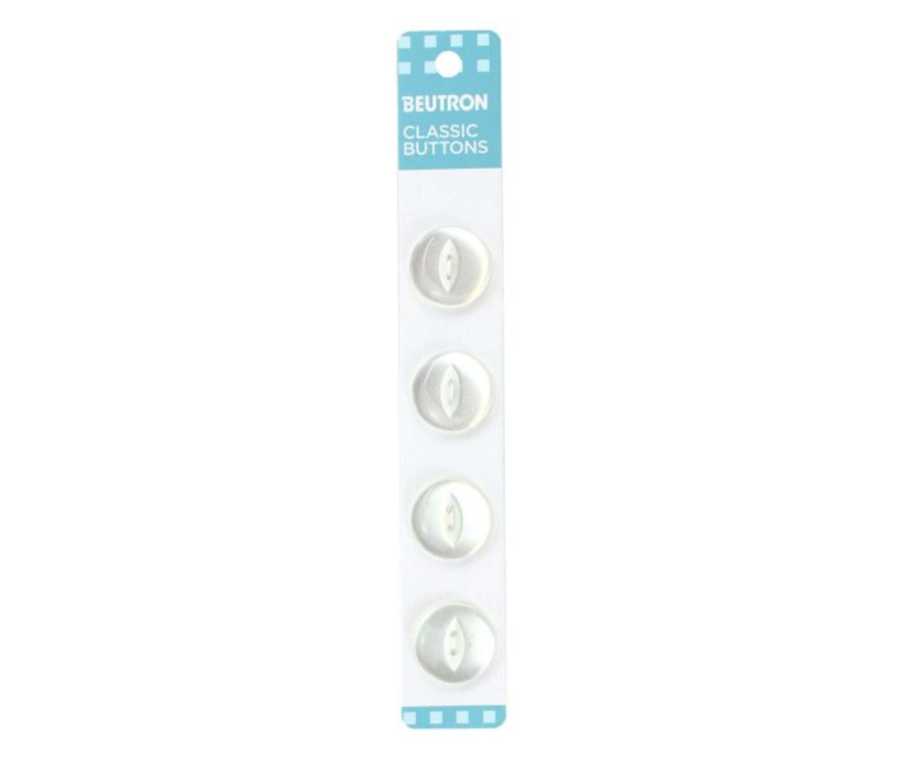 Beutron Classic Buttons - 18mm - White (3)