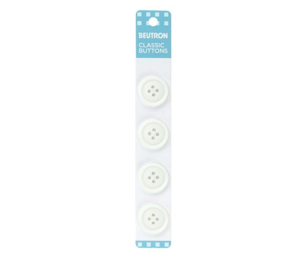 Beutron Classic Buttons - 19mm - White