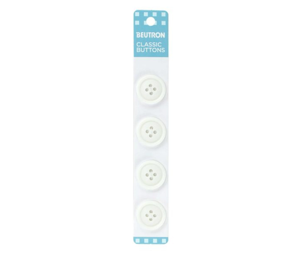 Beutron Classic Buttons - 19mm - White