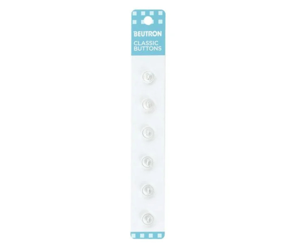 Beutron Classic 2-Hole Buttons 6-Pack - White 8mm