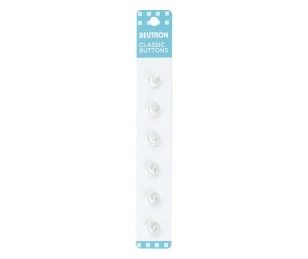 Beutron Classic 2-Hole Buttons 6-Pack - White 8mm