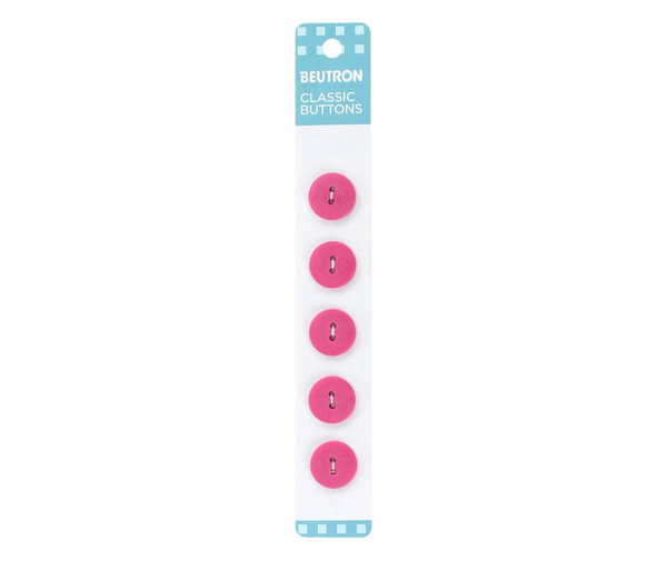 Beutron Classic 2-Hole Buttons 5-Pack - Fuchsia 14mm