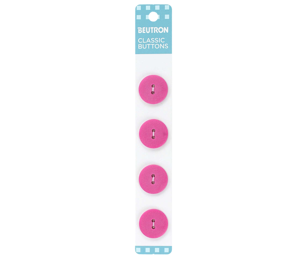 Beutron Classic 2-Hole Buttons 4-Pack - Fuchsia 18mm