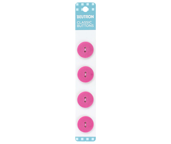 Beutron Classic 2-Hole Buttons 4-Pack - Fuchsia 18mm