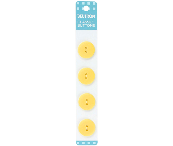 Beutron Classic 2-Hole Buttons 4-Pack - Yellow 18mm