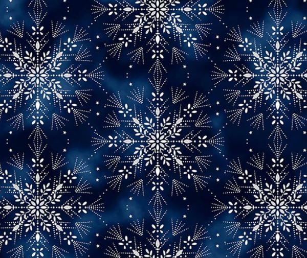 Big Snow Flakes Midnight/Silver - 0.1m