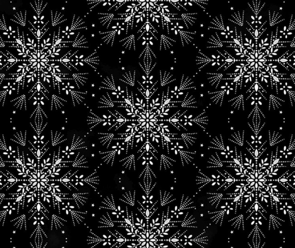 Big Snow Flakes Onyx/Silver - 0.1m