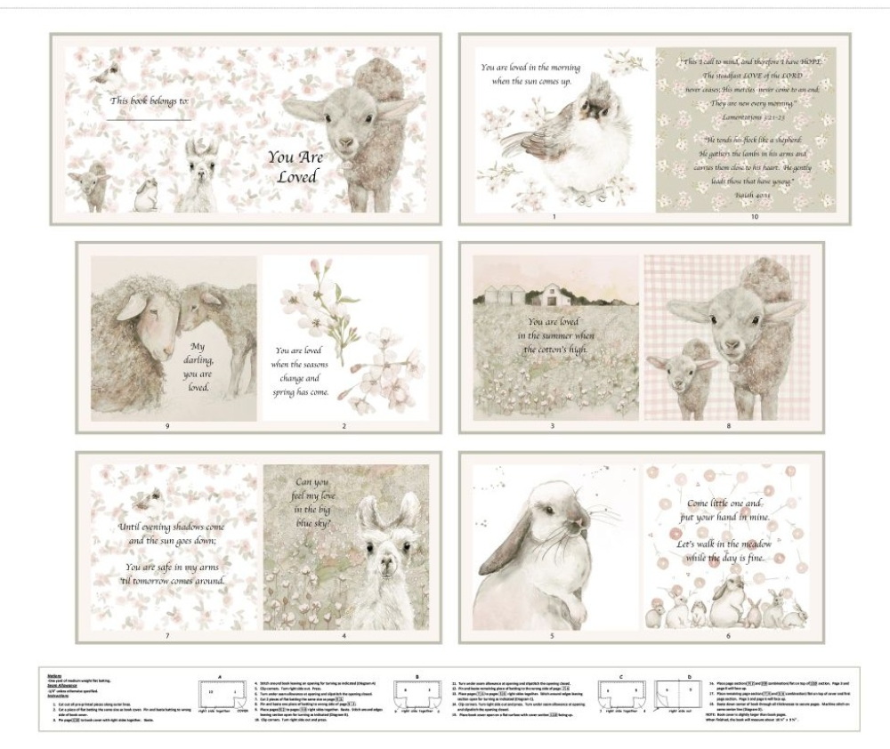 Box Book Panel Book Panel -You are Loved - 90cm – Sew It